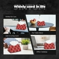 thumbnail image 7 of Lsque Black and white striped and red hearts Printed Long Tissue Box Cover Holder, Facial Paper Organizer Dispenser,Triangle with Bottom Belt, PVC Leather Decorative Organizer, 7 of 7