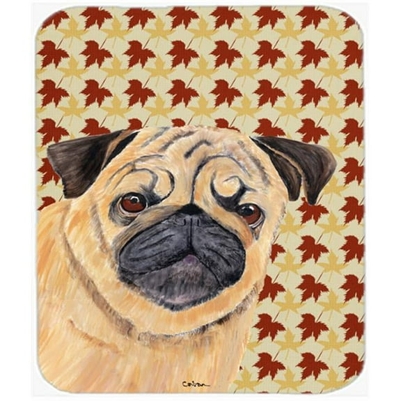 Carolines Treasures  Pug Fall Leaves Portrait Mouse Pad