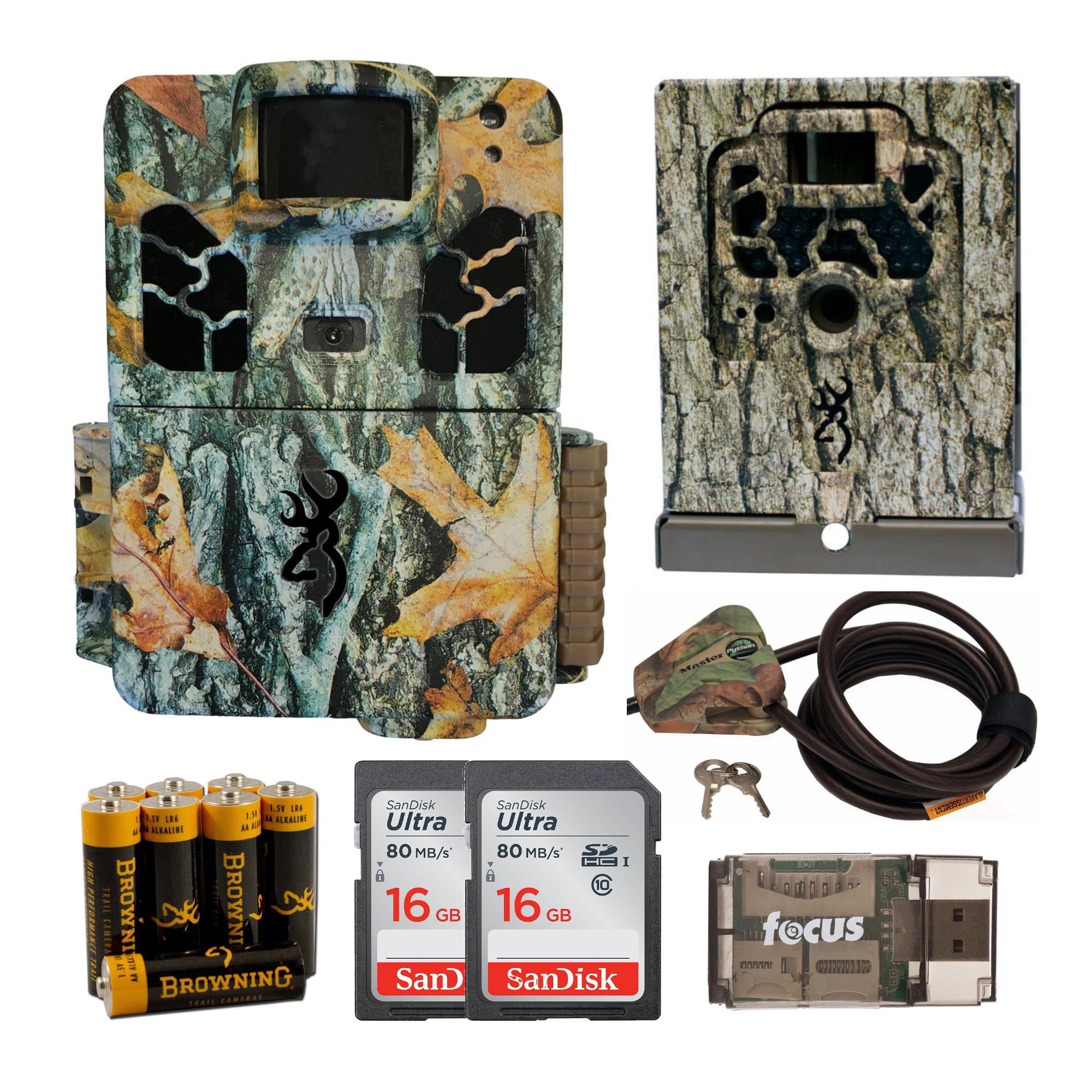 Browning Dark OPS PRO XD Dual Lens Trail Game Camera Complete Plus Package Includes 16GB Card and J-TECH Card Reader BTC6PXD 24MP
