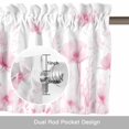 thumbnail image 6 of Pink Spring Floral Kitchen Curtain Valances for Windows Farmhouse Short Curtains, Summer Botanical Watercolor Vintage Rod Pocket Valance Curtain for Bedroom Cafe Living Room 42"x12", 6 of 8