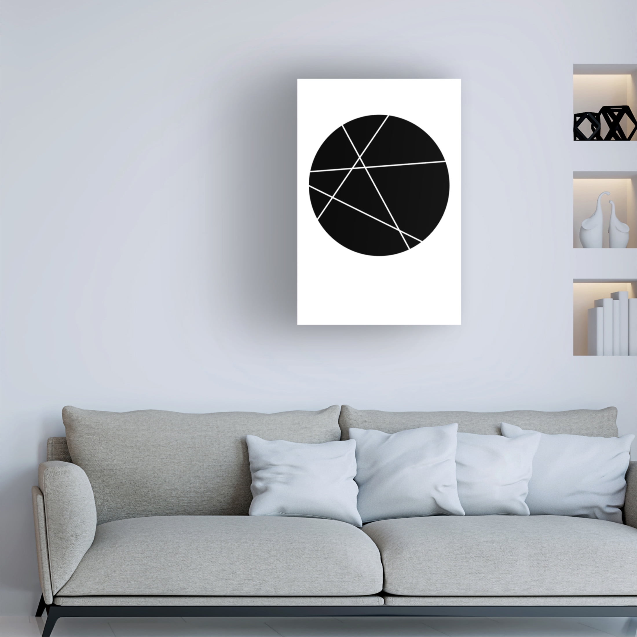 Trademark Fine Art Oju Design  Circle Line Canvas Wall Art