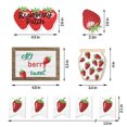thumbnail image 2 of Strawberry Style Wooden Tray Sign Tabletop Decor - Party Decoration With Rustic Wood For Events Weddings Birthdays - Home Office Desktop Accent Party Supplies For Festive, 2 of 2