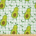 thumbnail image 2 of Ambesonne Avocado Fabric by the Yard Microfiber, Repetitive Aguacate Plot, 5 Yards, Yellow Fawn and Fern Green, 2 of 2