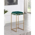 thumbnail image 2 of Maklaine 30" Square Modern Velvet Padded Seat Bar Stool in Green (Set of 2), 2 of 11