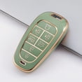 thumbnail image 3 of for Hyundai Key Fob Cover 7 Button with Leather Keychain Soft TPU 360 Degree Protection Car Key Case Shell Holder Fits for 2023 2022 2021 2020 Hyundai Sonata Santa fe Tucson, 3 of 5
