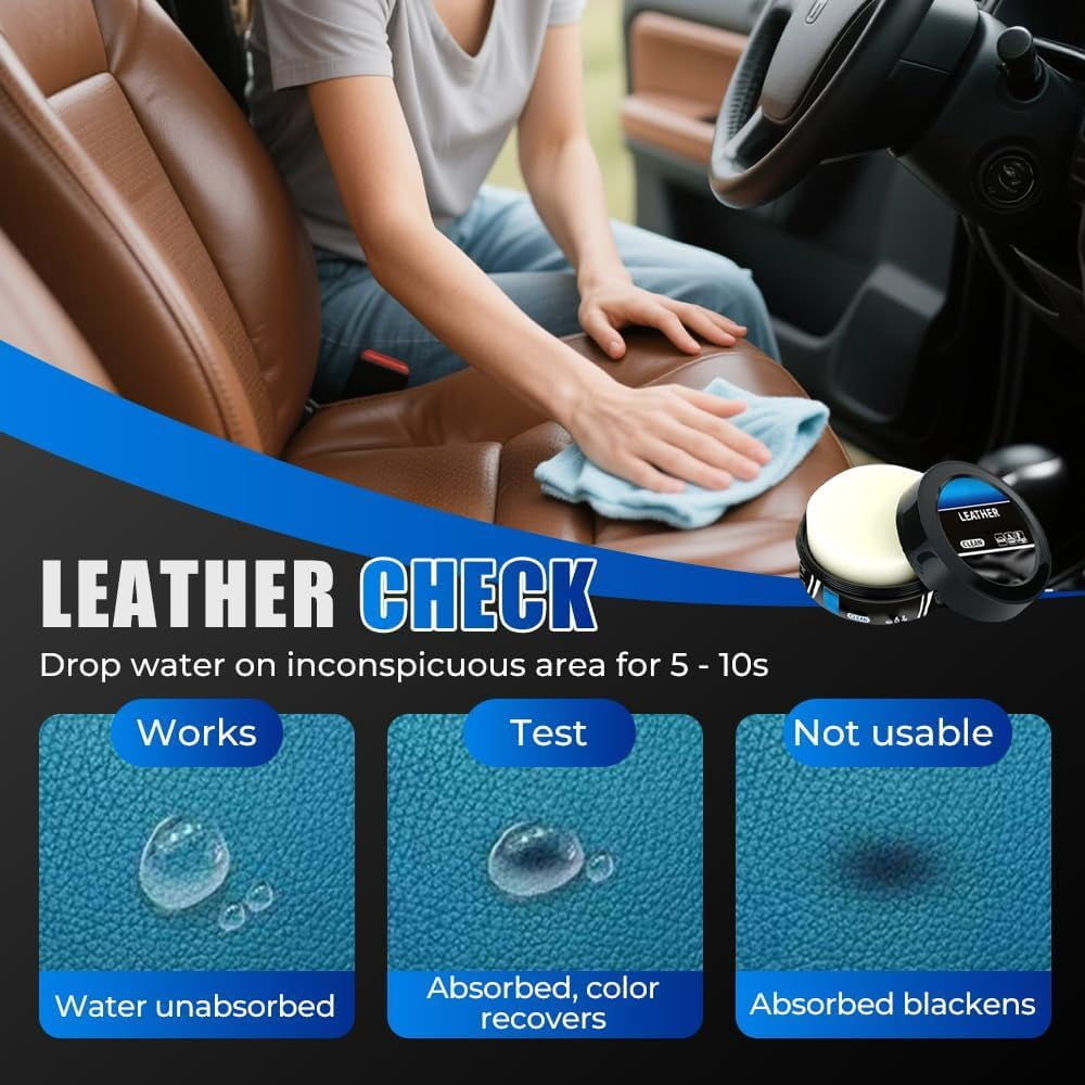 2025 Leather Care Kit: Cleaning Cream & Conditioning Paste, for Car Interior & Furniture Maintenance (2 PCS)