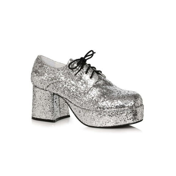 Men's Silver Glitter Platform Shoes