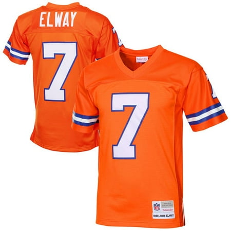 Mens Denver Broncos John Elway Mitchell & Ness Orange 1990 Retired Player Vintage Replica