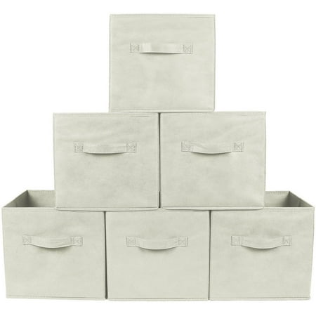- Greenco Foldable Storage Cubes Non-woven Fabric (6 Pack, Beige)