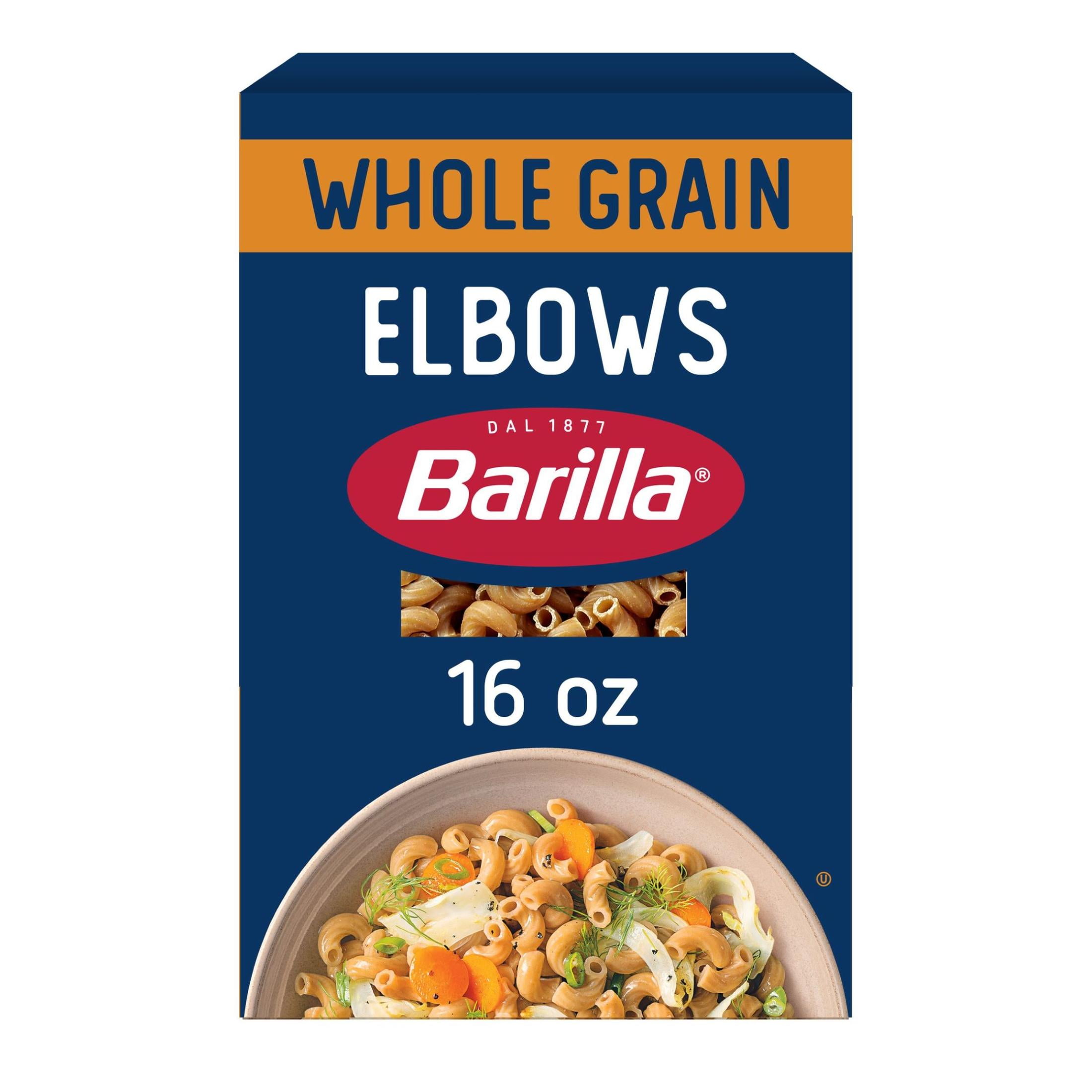 (3 pack) Barilla Whole Grain Elbows Pasta, 100% Whole Wheat, 16 oz Box