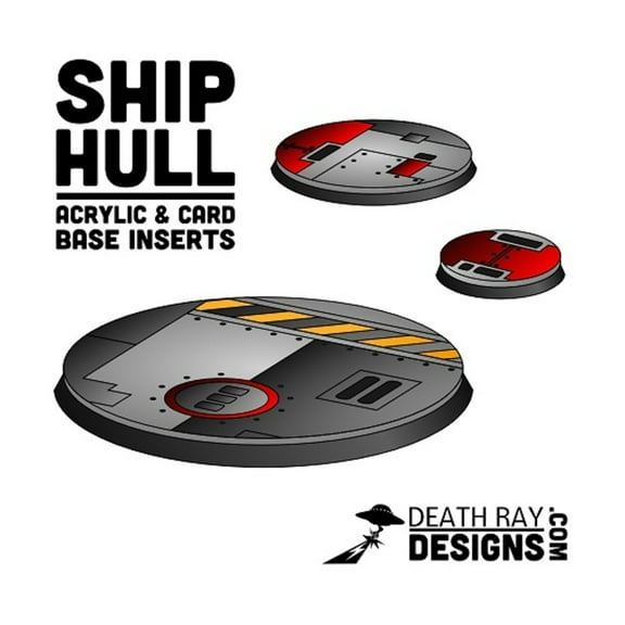 Death Ray Designs Sci-fi Ship Hull Base Inserts (Beveled Skirmish Sizes) New
