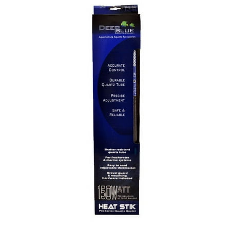 Deep Blue Heat Stik Submersible Quartz Aquarium Heater, 150-Watt