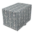 thumbnail image 1 of Damask Dog Crate Cover, Symmetrical Civilizations Motif with Floral Arrangement Leaves and Flower Buds, Easy to Use Pet Kennel Cover for Medium Large Dogs, 35" x 23" x 27", Cream Grey, by Ambesonne, 1 of 6