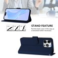 thumbnail image 5 of Wallet Case Compatible for iPhone 16e, PU Leather Magnetic Closure Protective Flip Folio Case with 3 Card Holder and Wrist Strap Cover Women Men,Navy Blue,For iPhone 16e, 5 of 7