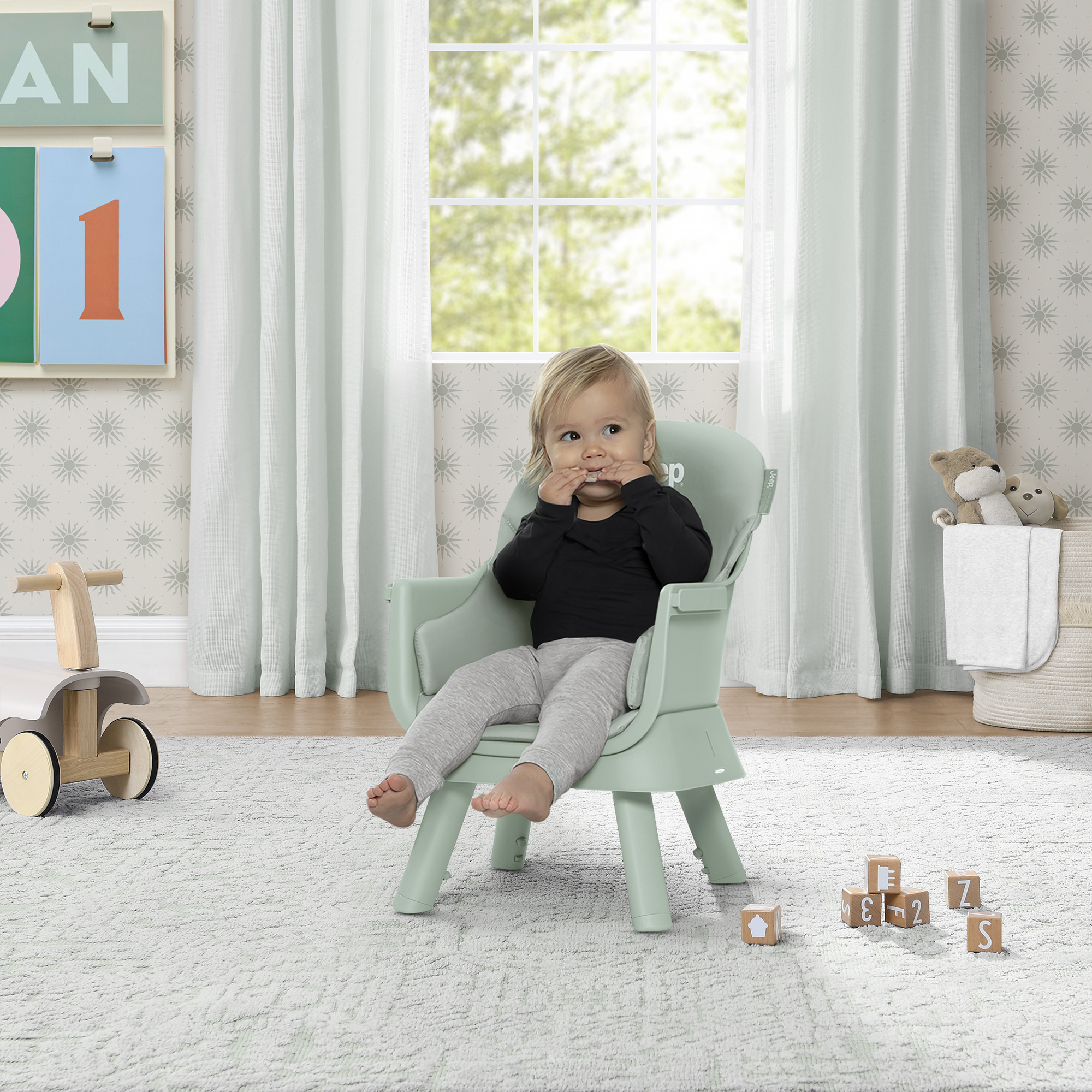 Jeep Milestone 6-in-1 High Chair by Delta Children, Sage Green photo 3