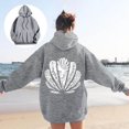 thumbnail image 2 of Women Girls Graphic Oversized Hoodies Print Sweatshirts Ocean Themed Graphic Pullover Aesthetic Preppy Hoodies (A2-Grey M), 2 of 6