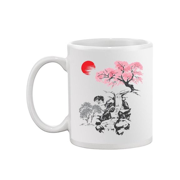 Cherry Tree Growing On Rock. Mug  -Image by Shutterstock,