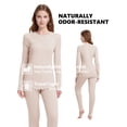 thumbnail image 4 of Woolcano Women's 100% Merino Wool Thermal Base Layer Top,Long Sleeve Underwear Shirt for Skiing,Hiking and Cold Weather, 4 of 6