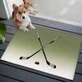 thumbnail image 3 of 2x3 Ft Entryway Area Rug, Sage Green Beige Kitchen Rug Runner Washable Floor Mat, Ombre Ice Hockey Ball Sport Game Non Slip Indoor Door Mat Throw Carpet for Bathroom Living Room Bedroom, 3 of 8