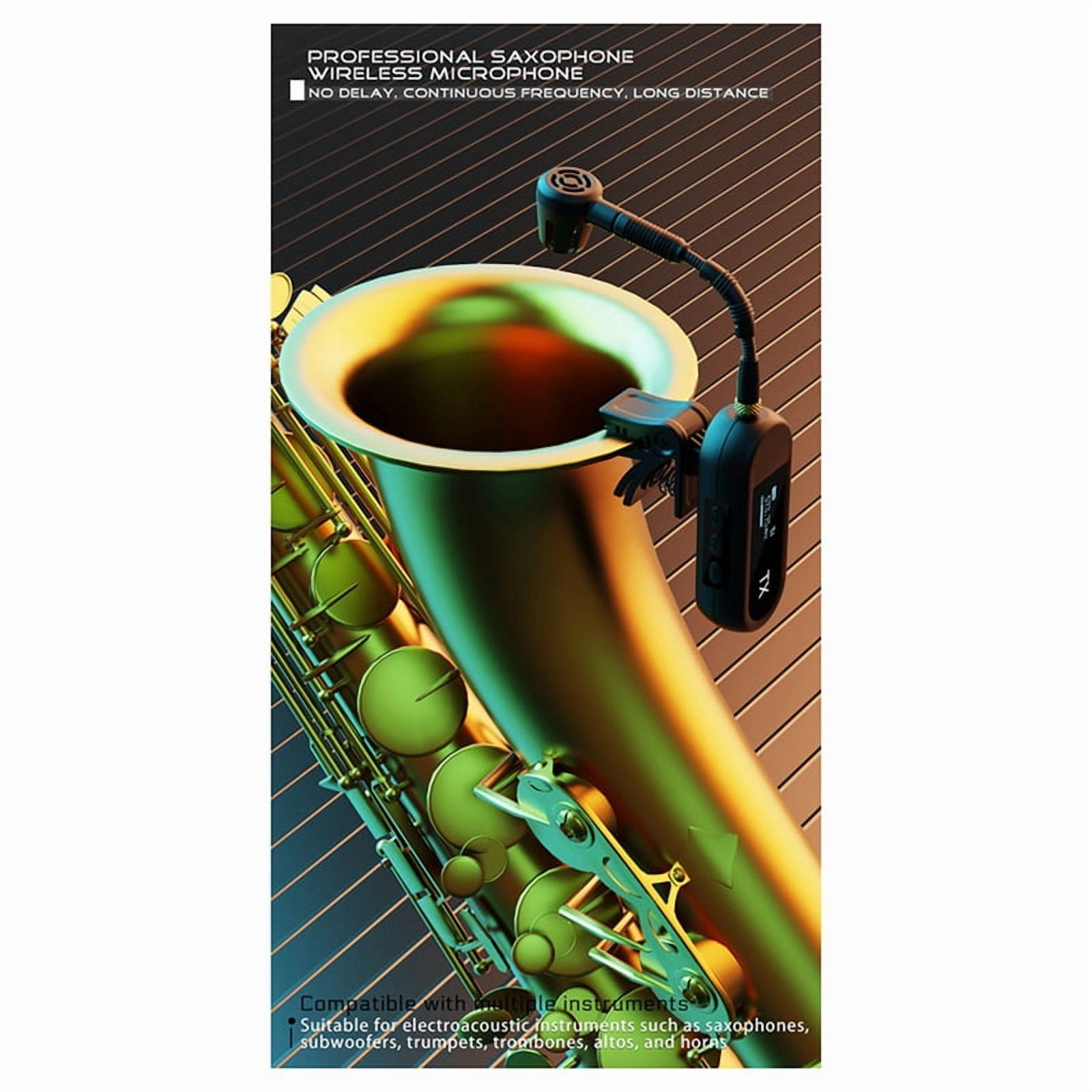 Saxophone Instrument Dedicated Wireless Microphone Outdoor Stage Small Microphone Instrument Wireless Clip Microphone,1 set * Saxophone Wireless Microphone,Black