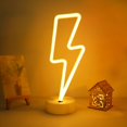 thumbnail image 1 of Letrero LED de neón ENUOLI Lightning blanco cálido con base USB/batería, 1 of 9
