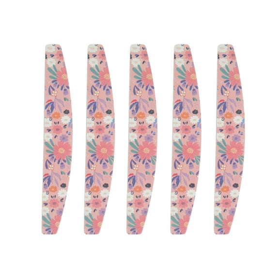 Unique Bargains 5 Pcs Ditsy Floral Nail Files Colorful