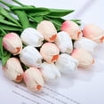 thumbnail image 5 of Scidweet 20 Pcs Artificial Flowers Fake Tulip, Pink White Tulip Flowers for Spring Indoor Table Wedding Decorations Mother's Day Easter Gifts, 5 of 6