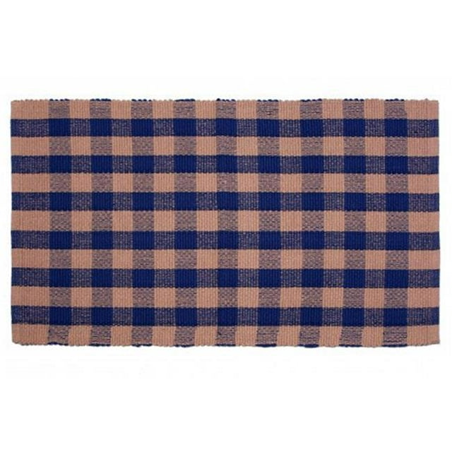 Tapis de Sol de 27 x 96 Po&44; Beige & Chèque Marine