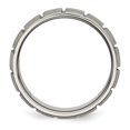 thumbnail image 2 of Auriga Fine Jewelry Titanium Satin 8mm Notched and Grooved Band for Men Size 8, 2 of 6