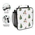 thumbnail image 2 of Insulated Square Lunch Bag with Side Mesh Pocket Fashion Lunch Box Reusable Lunch Tote 10.5" x9.5" x3.5" Cute Snowman and Christmas Tree, 2 of 6