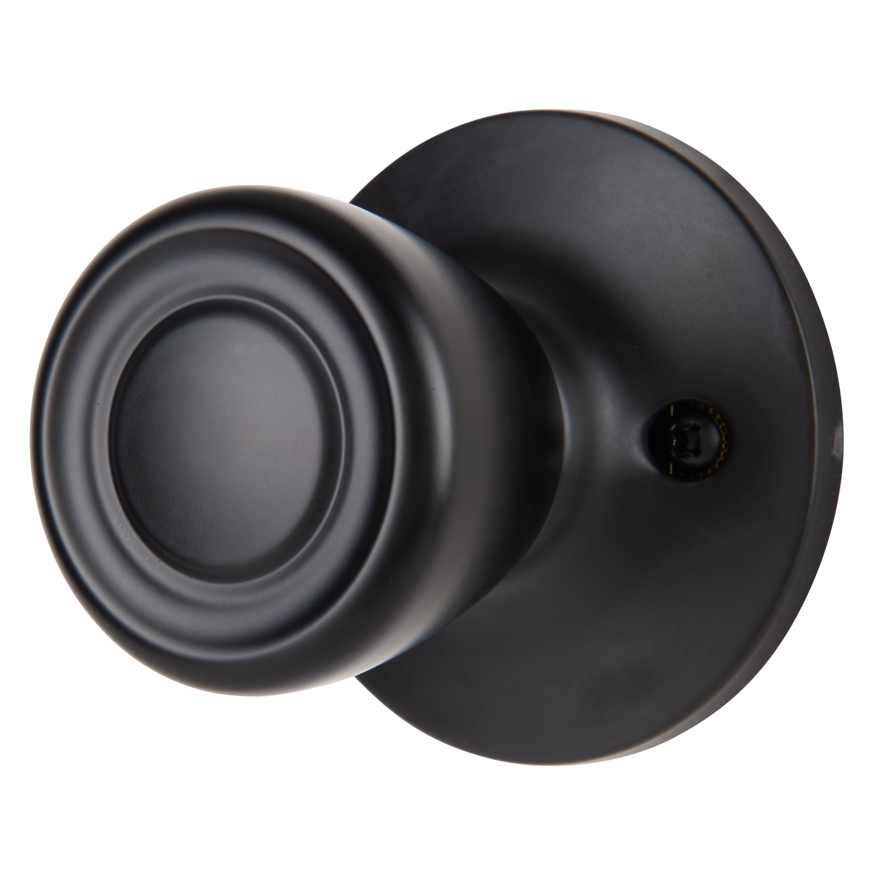 Brinks Non-Locking Passage Tulip Style Doorknob, Matte Black Finish