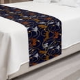 thumbnail image 2 of Lemur Bed Runner, Exotic Tiger Leopard Madagascar Monkey Chains Abstract Repeating Pattern, Decorative Accent Bedding Scarf for Hotels Homes and Guestrooms, Queen, Apricot Dark Navy Blue, by Ambesonne, 2 of 2