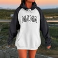 thumbnail image 2 of QQAMB Oversized Sweatshirts for Women Mama Letter Printed Drawstring Fall Winter Trendy Hoodies Sweatshirts with Pocket Black 3XL, 2 of 4