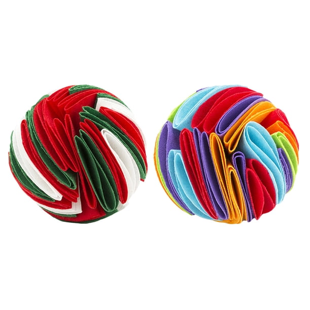 BRIGHTFUFU 2 unids PET PET PERRO SNIFF TOY PUPPY PETHING PET PER PERRO DOG MASCKING TOJO BOLAS DE ALIMENTADOR LENTO