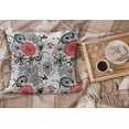 thumbnail image 2 of Mandala Fluffy Throw Pillow Cushion Cover, Grunge Looking Round Floral Rounds Contrast Colors and Design, Decorative Square Accent Pillow Case, 26" x 26", Vermilion Black White, by Ambesonne, 2 of 5
