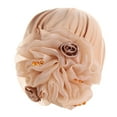 thumbnail image 2 of Pxiakgy Clearance Sale!! 2025 New Turbans for Women Head Wraps for Black Women Stretch Womens Solid Flowers Head Hat Cap Headwear Muslim Turban Cap Headwear Khaki One Size, 2 of 6