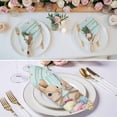 thumbnail image 3 of Easter Cloth Napkins, Spring Rabbit Colorful Eggs Flowers Wooden Grain Washable and Reusable Dinner Napkins Set of 8, Table Napkin for Kitchen Party Birthday Wedding Hotel Housewarming 20"x20", 3 of 9