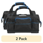 (2 pack) HART 16-inch Hard Bottom Tool Bag, Waterproof Base, Black and Blue