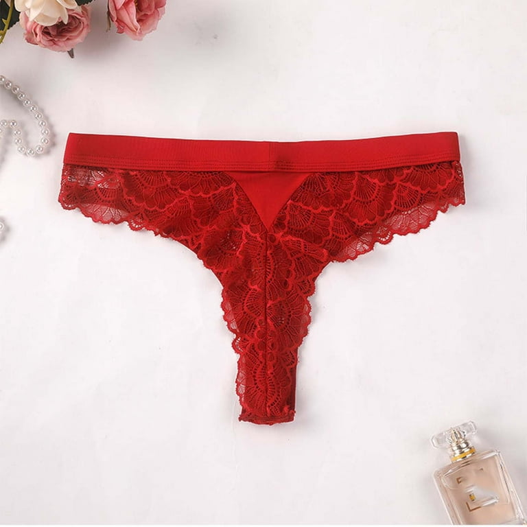 Efsteb Lace Underwear for Women Transparent Breathable Underwear Ropa  Interior Mujer Low Waist Briefs Sexy Comfy Panties Lace Flowers Panties G  Thong