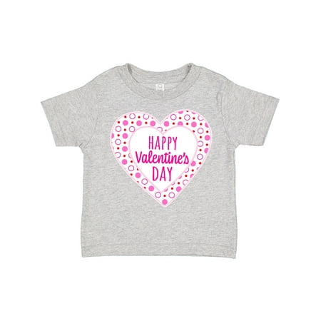 

Inktastic Happy Valentine s Day Pink Hearts and Dots Gift Toddler Boy or Toddler Girl T-Shirt