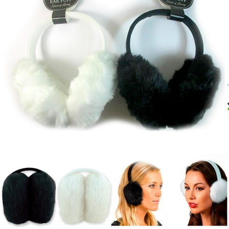 Fur Muff - 1 Pc Women's Faux Fur Fluffy Ear Muffs Warmer Plush Band Earmuffs Earlap Winter