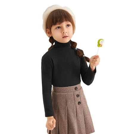 

wsevypo Baby Girls Boys Turtle Neck Long Sleeve Plaid T Shirts Pullover Casual Baby Sweatshirt Fall Winter Clothes