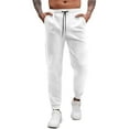 thumbnail image 2 of DODADAWANJ Men's Waffle Knit Casual Sweatpants Drawstring Waist Straight Leg Jogging Pants Big and Tall Loose Fit Sport Pants for Outdoor Gym Workout, 2 of 6
