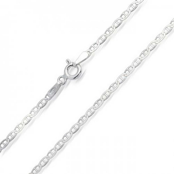 Bling Jewelry Thin Flat Mariner Anchor Link Chain 2MM Strong For