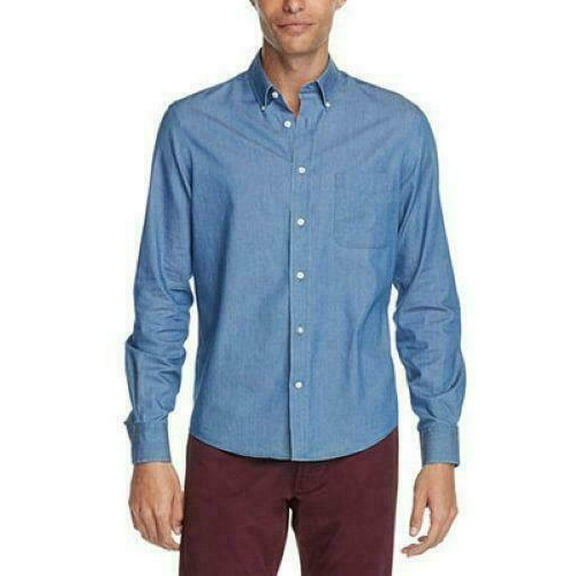 Ralph Lauren Men's Untucked Casual Reg Fit Stretch Shirt Indigo-14-14.5 32/33