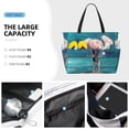 thumbnail image 3 of Kdxio Flowers in Glass Vase for Beach Bag for Women Large Beach Tote Bag Waterproof Sandproof Swim Bag with Zipper Pockets Beach Vacation Travel, 3 of 7
