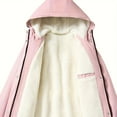 thumbnail image 5 of felwors Women's Fleece Lined Jacket Winter Coat Warm Thicken Sherpa Parka Jackets Casual Fuzzy Puffer Outwear with Hood Pink, XL, 5 of 7