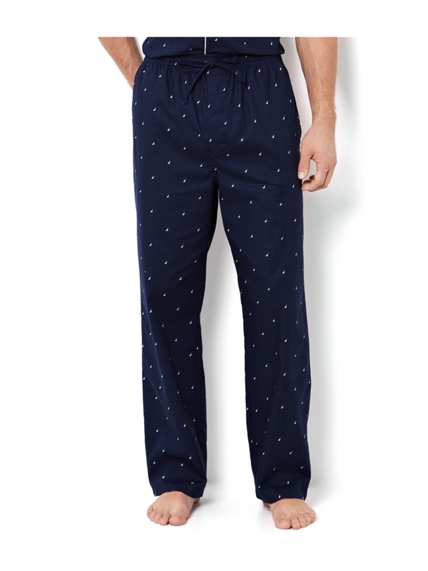 Nautica Mens Signature Pajama Lounge Pants, Blue, Small