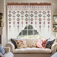 thumbnail image 2 of Vintage Southwest Swag Valances for Windows 2 Pack Brown Boho Geometric Tribal Style Swag Kitchen Curtains 45 Inches Long Rod Pocket Short Window Treatment for Kitchen Bathroom 36"x45", 2 of 8