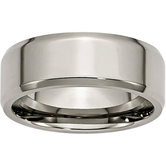 Primal Steel Titanium 8mm Beveled Edge Band